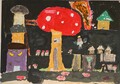 小学5年生の部の最優秀賞作品。よしたいつきさんの「キノコ村」。